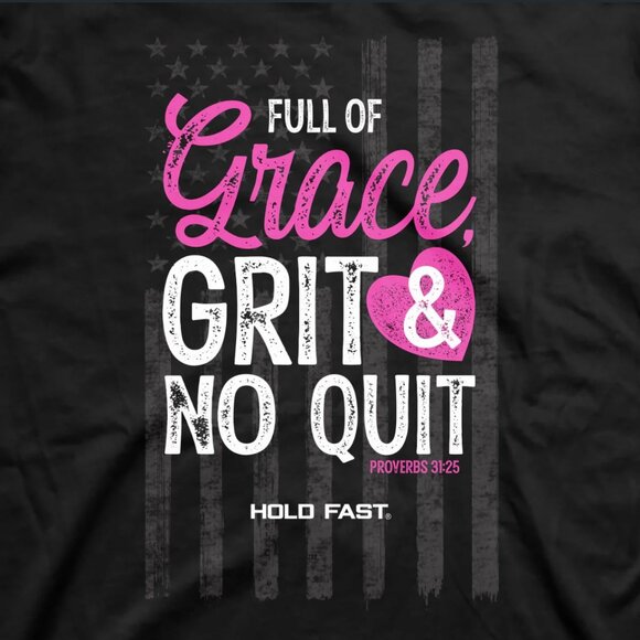 Kerusso Hold Fast Cotton Women's Short Sleeve T-Shirt "Grace & Grit" - NWT - Picture 2 of 4